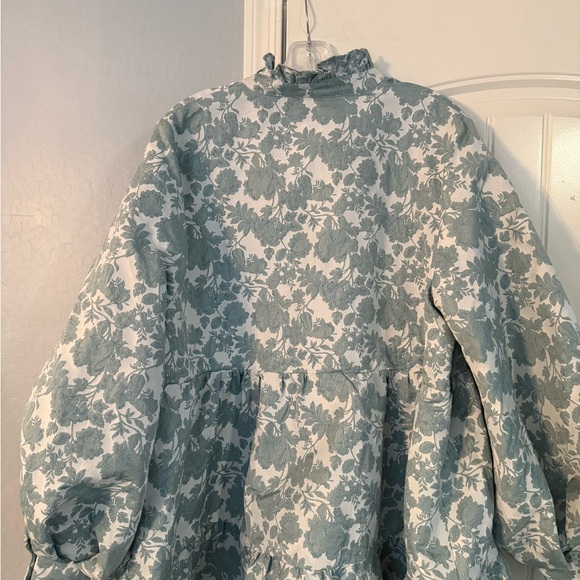 Elegant Floral Blue Dress - Picture 4 of 6